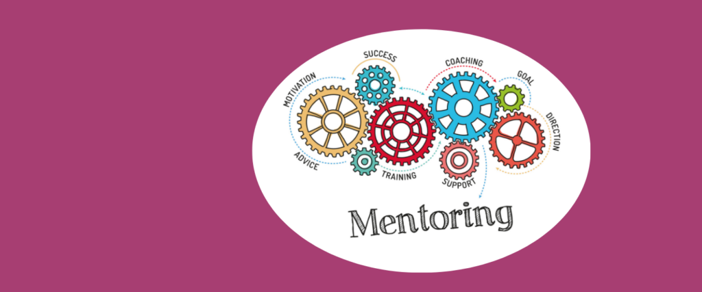 A graphic with several gears labelled support, motivation, advice, training, success, coaching, goal, direction, mentoring,