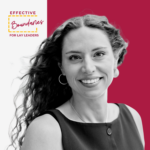 black and white headshot of Lillian Drab-Braddick on maroon and white background, Effective Boundaries for Lay Leaders.